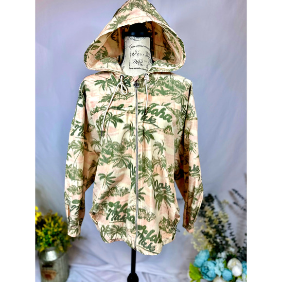 Maje Palm Tree Print Jacket with hood Size 40 (L) - Picture 9 of 16